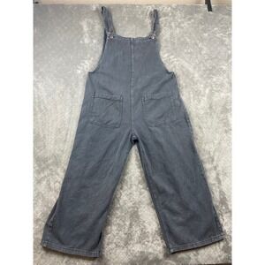 Tallulah Womens Cotton Wide Leg Overalls Charcoal Grey DS0481 Mens Medium